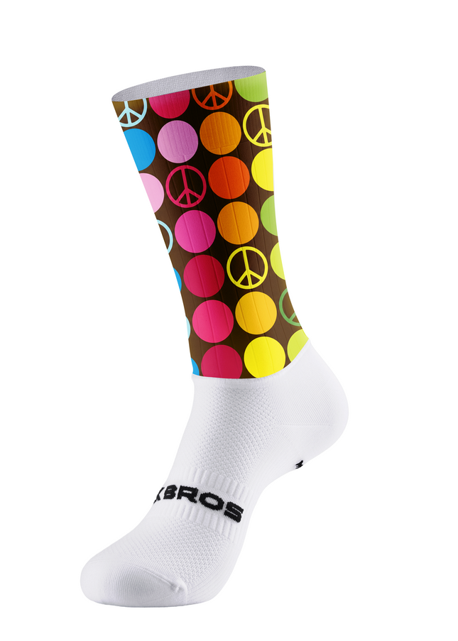 ROCKBROS Hippie Rainbow Polka Dot Peace Symbol Cycling Socks