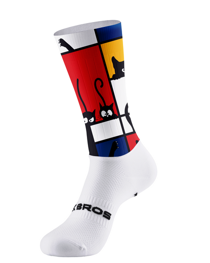 ROCKBROS Colorblock Peekaboo Cat Cycling Socks