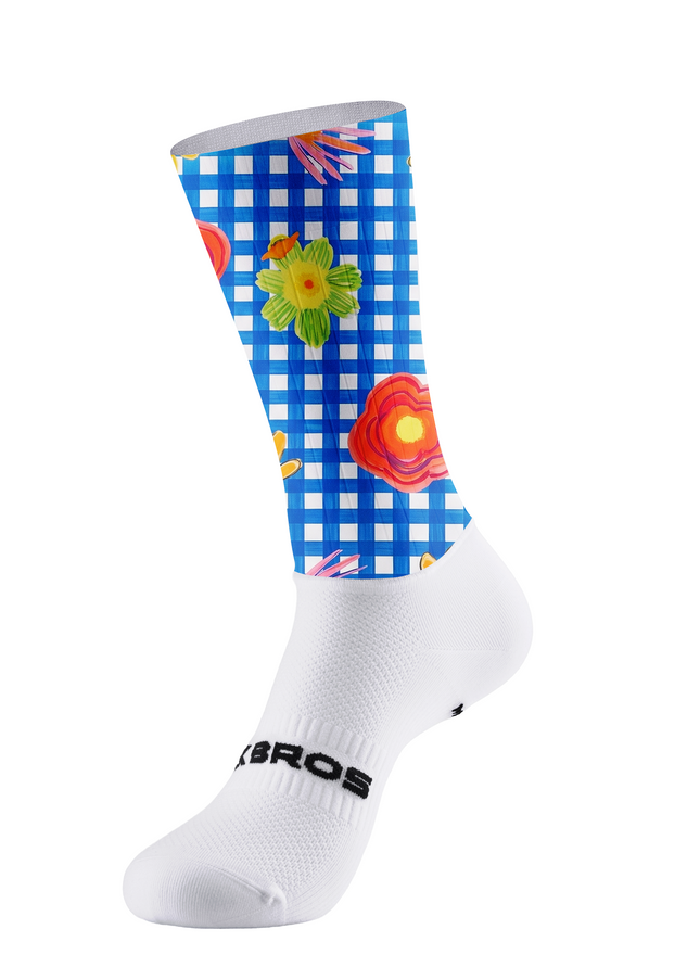 ROCKBROS Women's Gingham Floral Cycling Jersey