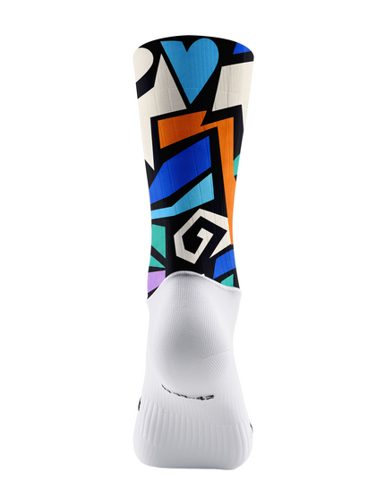 ROCKBROS Pop Geo Collage High-Elastic Cycling Socks