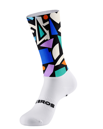 ROCKBROS Pop Geo Collage High-Elastic Cycling Socks