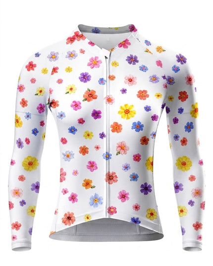 ROCKBROS Women's Vibrant Multicolor Floral Print Long-Sleeve Cycling Jersey