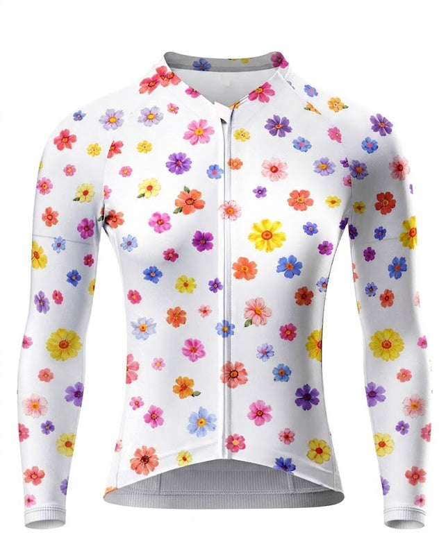 ROCKBROS Women's Vibrant Multicolor Floral Print Long-Sleeve Cycling Jersey