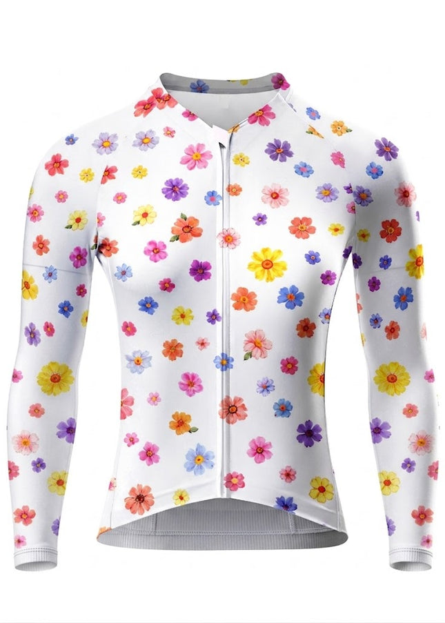 ROCKBROS Women's Vibrant Multicolor Floral Print Long-Sleeve Cycling Jersey