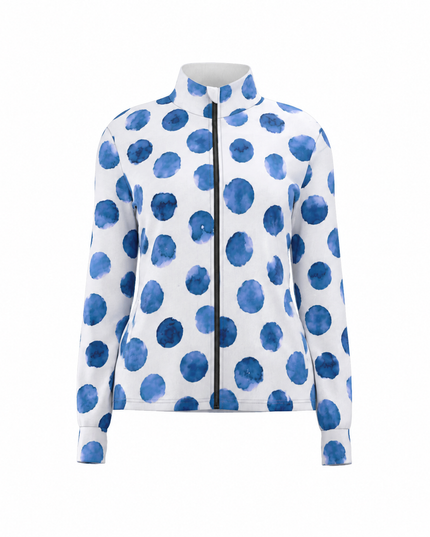 Indigo Watercolor Polka Dot Pro Aero Windbreaker Jacket