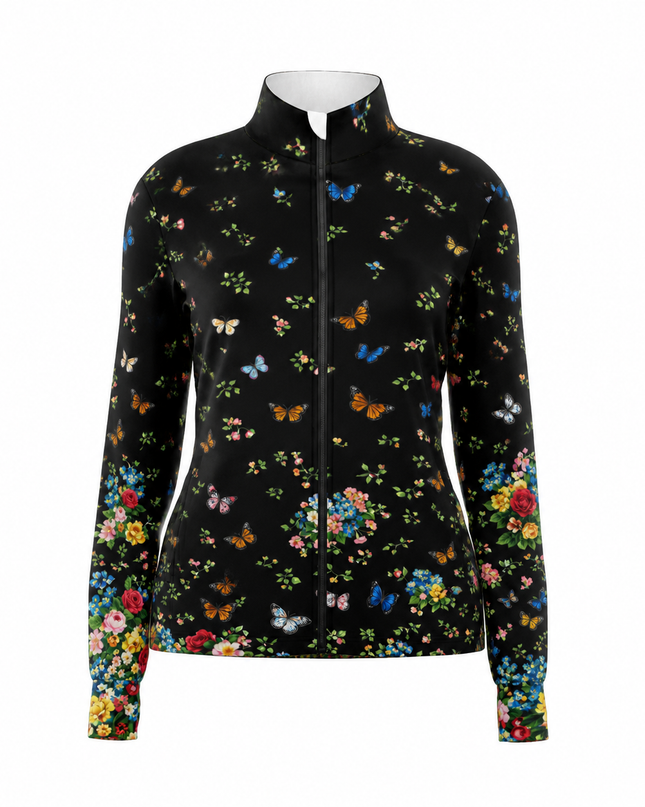Midnight Butterfly Garden Pro Aero Windbreaker Jacket