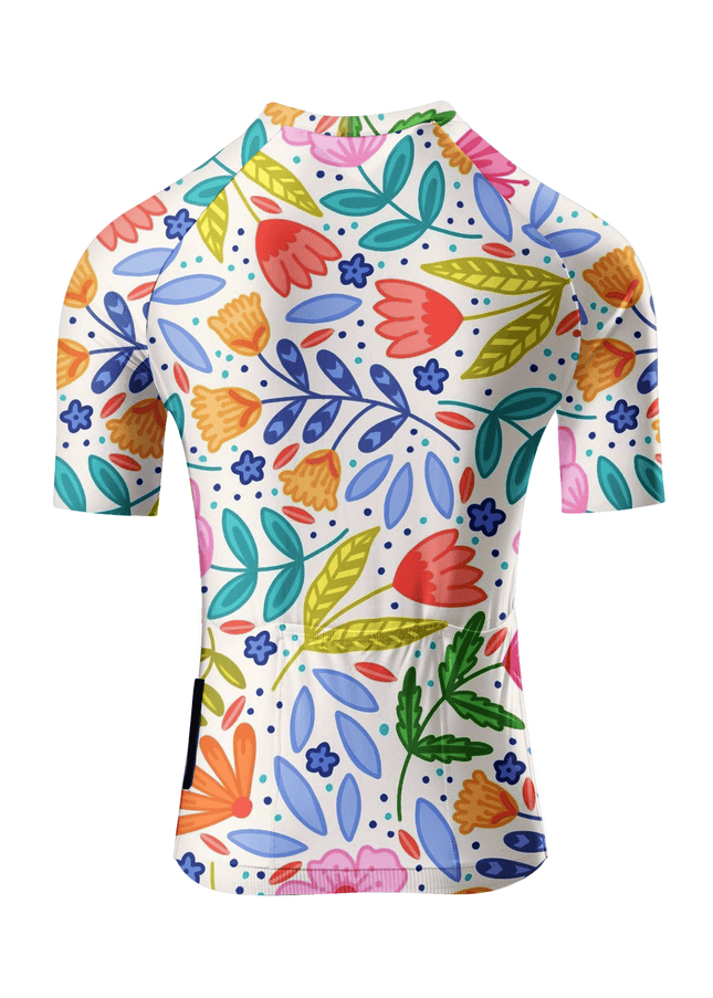 ROCKBROS Women's Vibrant Wild Meadow Floral All-Weather Pro Aero Cycling Jersey