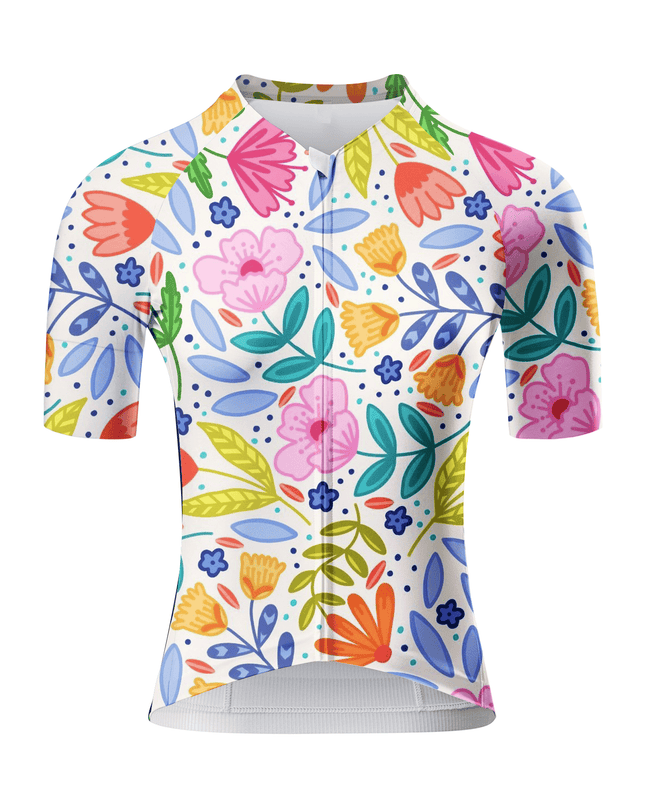 ROCKBROS Women's Vibrant Wild Meadow Floral All-Weather Pro Aero Cycling Jersey