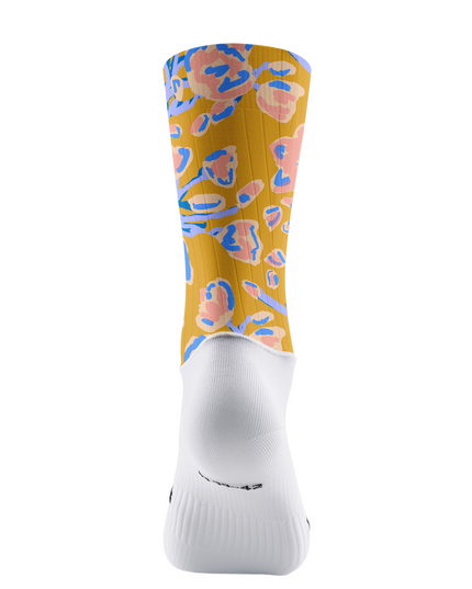 ROCKBROS Early Morning Flower Painterly Floral Pro Aero Cycling Socks