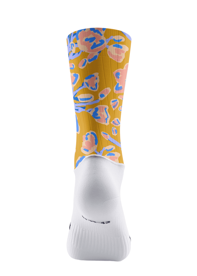 ROCKBROS Early Morning Flower Painterly Floral Pro Aero Cycling Socks