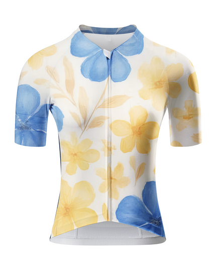 ROCKBROS Women's Watercolor Floral Sky Blue Pro Aero Cycling Jersey