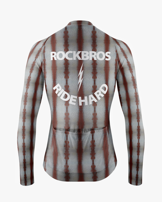 Men’s Chivalry Gray & Red Stripes Cycling Jersey