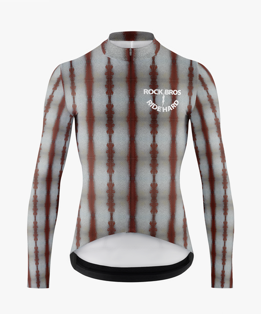 RockBros Men’s Chivalry Gray & Red Stripes Cycling Jersey