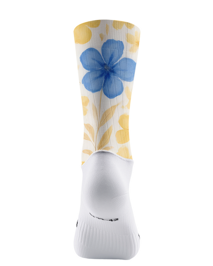 ROCKBROS Watercolor Floral Sky Blue Pro Aero Cycling Socks