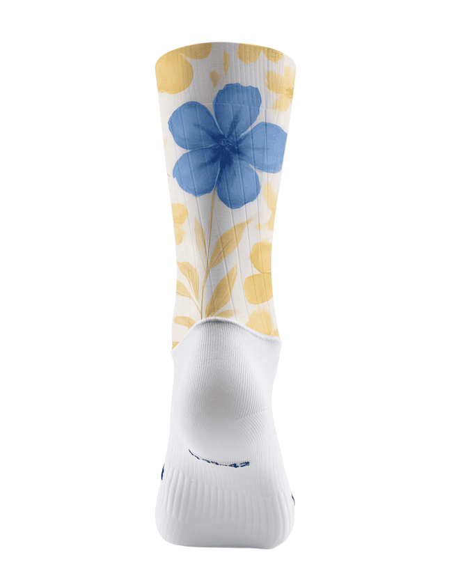 ROCKBROS Watercolor Floral Sky Blue Pro Aero Cycling Socks