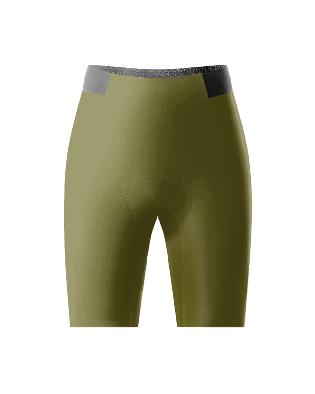 ROCKBROS Women's Solid Olive Green Cycling Shorts