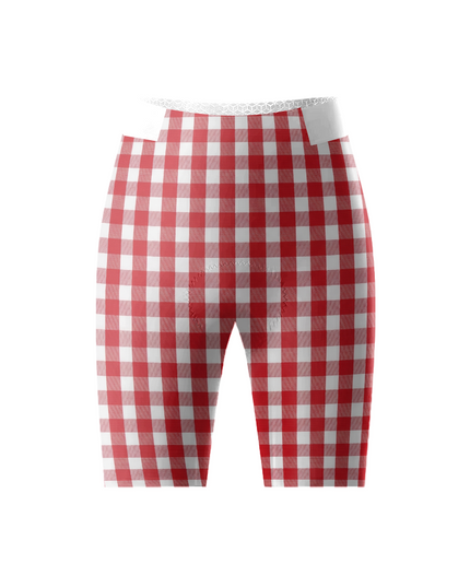 ROCKBROS Women's Red Gingham Floral Cycling Jersey