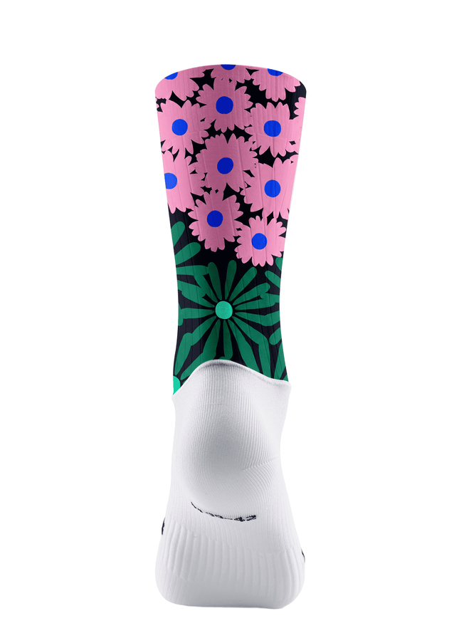 ROCKBROS Two Sides of Bloom Floral Split Pro Aero Cycling Socks