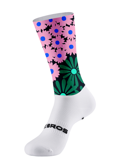 ROCKBROS Two Sides of Bloom Floral Split Pro Aero Cycling Socks