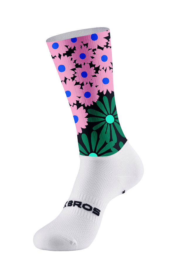 ROCKBROS Two Sides of Bloom Floral Split Pro Aero Cycling Socks