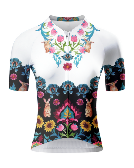 ROCKBROS Women's Bohemian Folk Bunny Garden Pro Aero Cycling Jersey