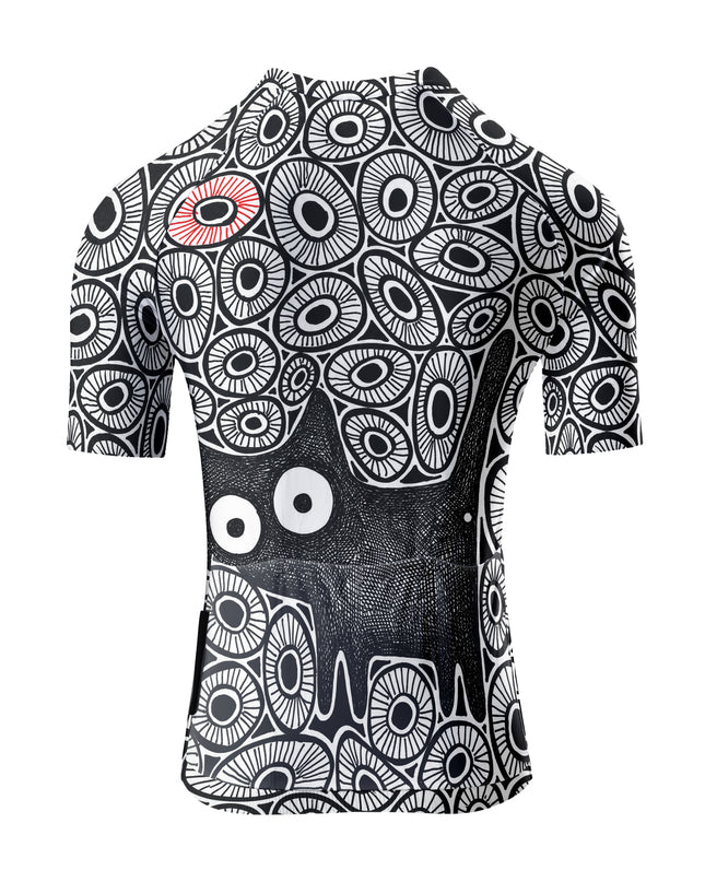 ROCKBROS Women's Monochrome Cat Short-Sleeve Cycling Jersey