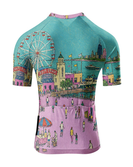 ROCKBROS Women's Navy Pier Sketch Cycling Jersey
