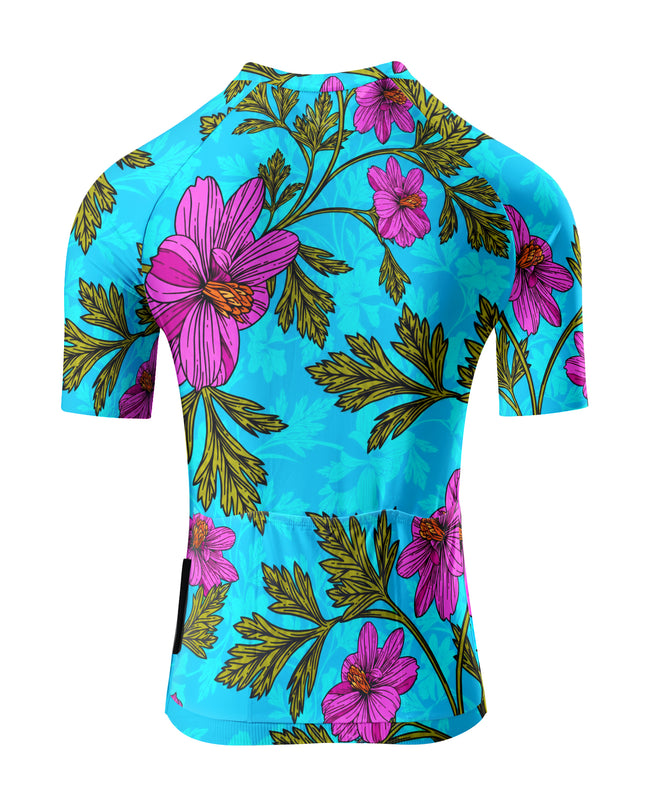 ROCKBROS Women's Turquoise Floral Cycling Jersey
