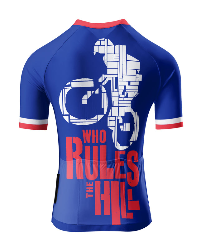 ROCKBROS Women's Red White Blue Color Block Bike Slogan Cycling Jersey