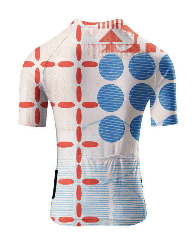 ROCKBROS Women's Red & Blue Graphic Cycling Jersey