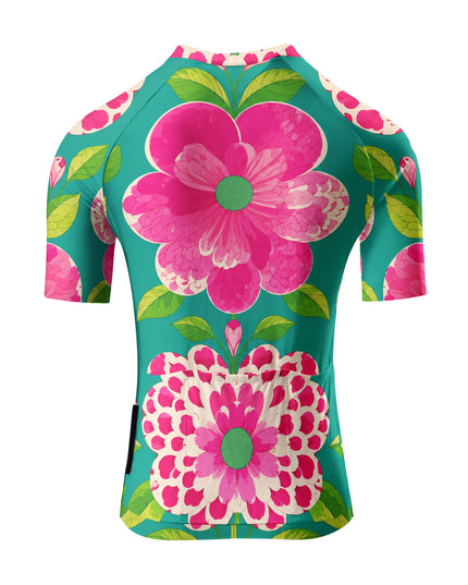 ROCKBROS Women's Teal Large Floral Cycling Jersey