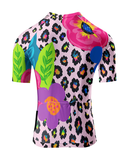 ROCKBROS Women's Leopard Floral Cycling Jersey