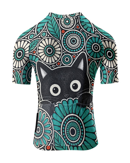 ROCKBROS Women's Floral Cat Short-Sleeve Cycling Jersey