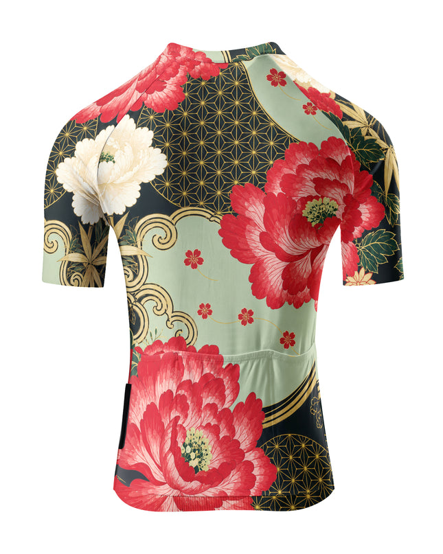 ROCKBROS Women's Traditional Peony Floral Graphic Ladies Cycling Jersey