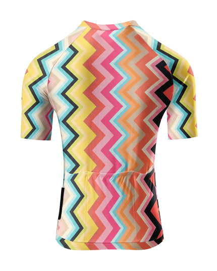 ROCKBROS Women's Pastel Chevron Stripe Cycling Jersey