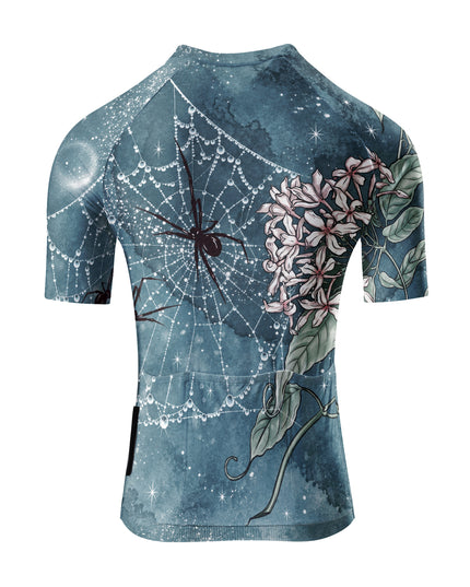 ROCKBROS Women's Moonlit Spider Web Floral Print Short Sleeve Cycling Jersey