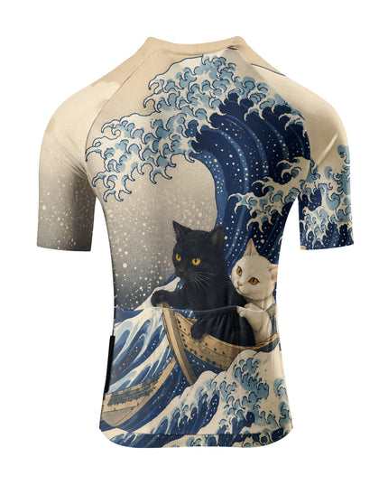 ROCKBROS Women's Ocean Wave Cats Short-Sleeve Cycling Jersey