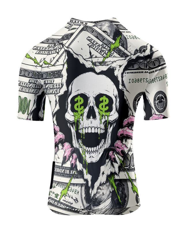 ROCKBROS Men's Skull Dollar Graphic Short Sleeve Cycling Jersey