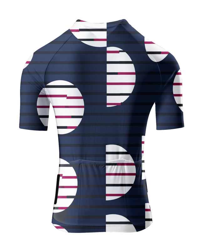 ROCKBROS Women's Navy Geometric Stripe Cycling Jersey
