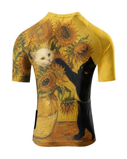 ROCKBROS Women's Sunflower Cat Short-Sleeve Cycling Jersey