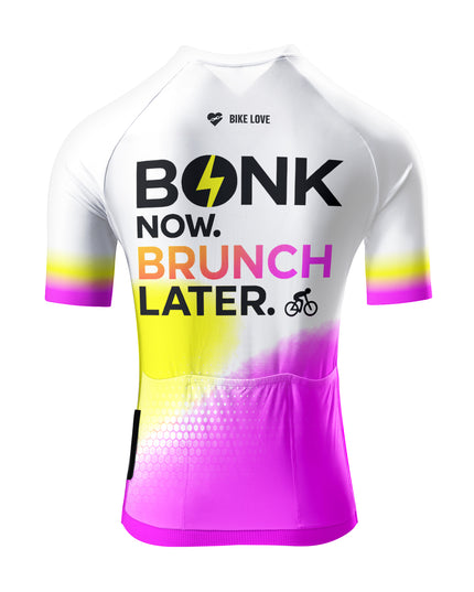 ROCKBROS Women's Yellow Pink Gradient Bike Slogan Cycling Jersey