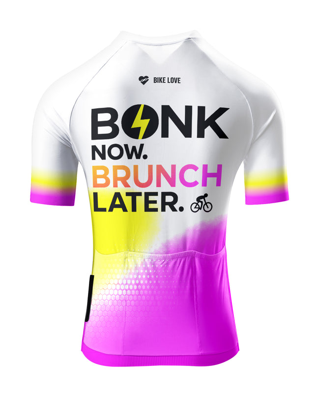 ROCKBROS Women's Yellow Pink Gradient Bike Slogan Cycling Jersey