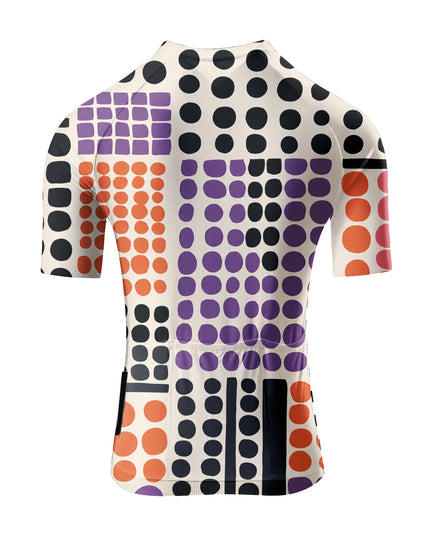 ROCKBROS Women's Retro Multicolor Geometric Dot Cycling Jersey