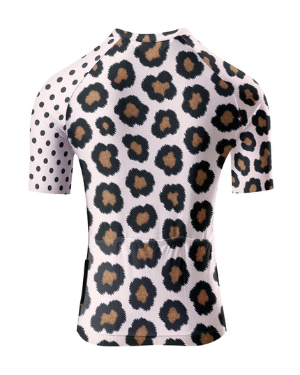 ROCKBROS Women's Leopard & Polka Dot Cycling Jersey