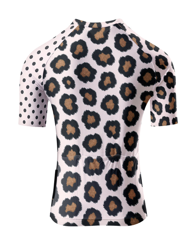 ROCKBROS Women's Leopard & Polka Dot Cycling Jersey