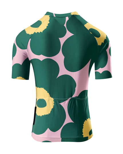 ROCKBROS Women's Forest Green Pink Poppy Floral Cycling Jersey