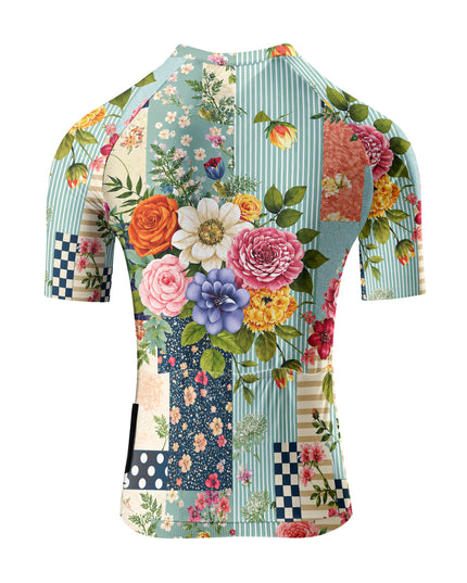 ROCKBROS Women's Vintage Patchwork Floral Cycling Jersey
