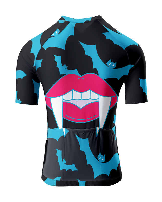 ROCKBROS Women's Halloween Vampire Bat Print Short Sleeve Cycling Jersey