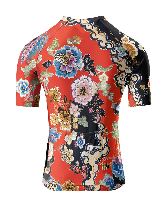 ROCKBROS Women's Vintage Ukiyo-E Floral Art Performance Cycling Jersey