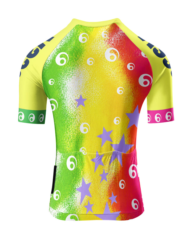 ROCKBROS Women's Rainbow Gradient Sassy Star Yin Yang Print Cycling Jersey